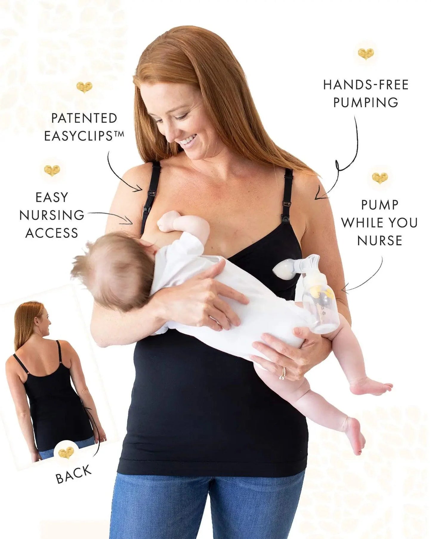 Kindred Bravely Sublime® Hands-Free Pumping & Nursing Tank | Black - Donna Bruschi, IBCLC