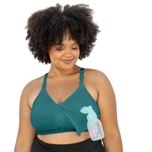 Kindred Bravely Sublime® Hands-Free Pumping & Nursing Sports Bra Teal - Donna Bruschi, IBCLC