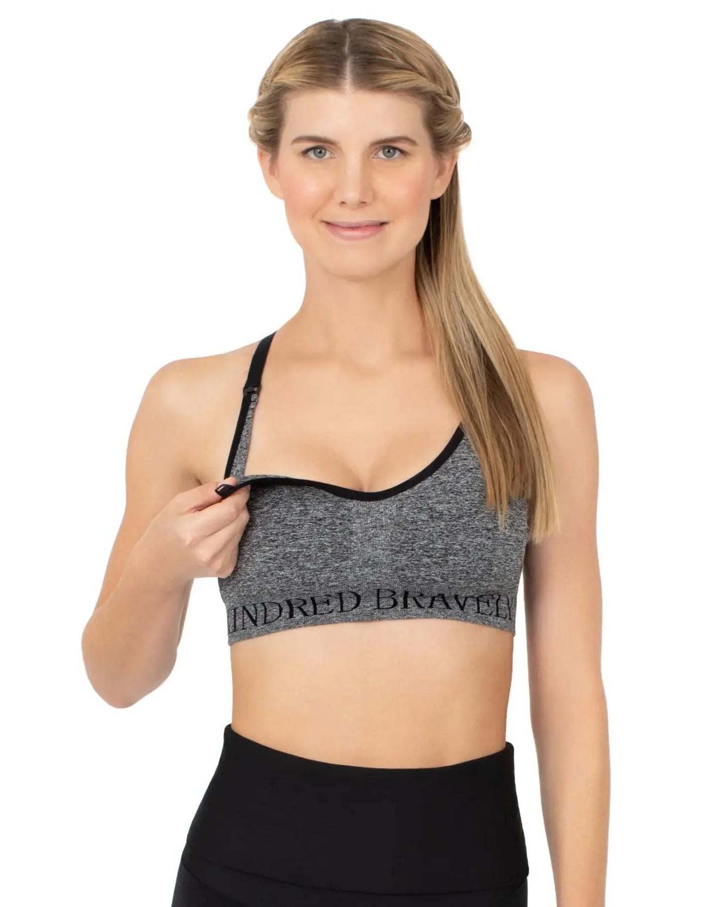 Kindred Bravely Sublime® Low Impact Nursing & Maternity Sports Bra Grey Heather - Donna Bruschi, IBCLC
