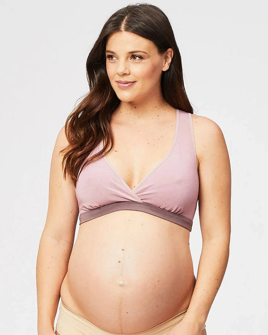 Cake Maternity Milk Bamboo Sleep and Nursing Bra Mauve - Donna Bruschi, IBCLC