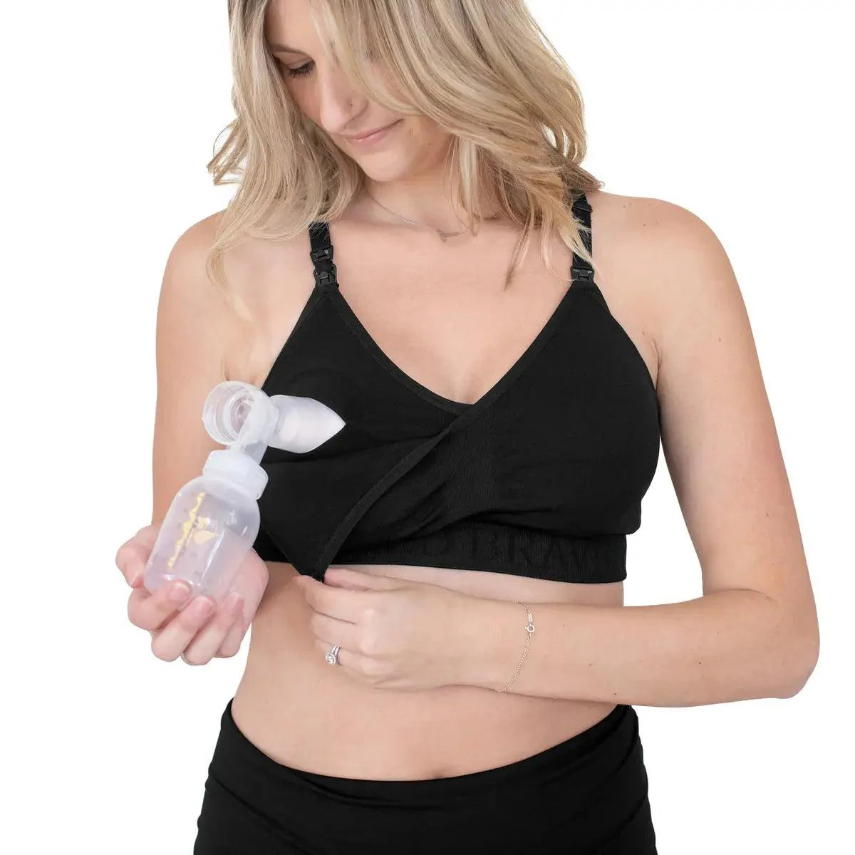 Kindred Bravely Sublime® Hands-Free Pumping & Nursing Sports Bra Black - Donna Bruschi, IBCLC