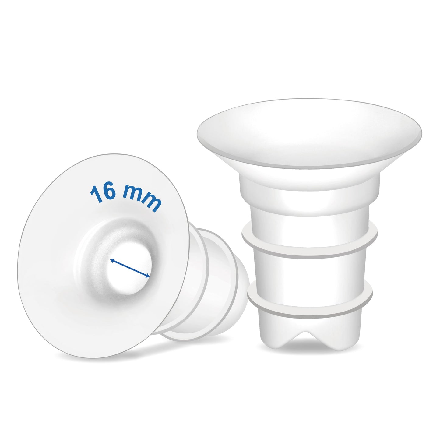 Maymom - LONG - Silicone flange reducing inserts for Medela/Spectra/Ameda 25/24 mm shields.  2pc - New Baby New Paltz