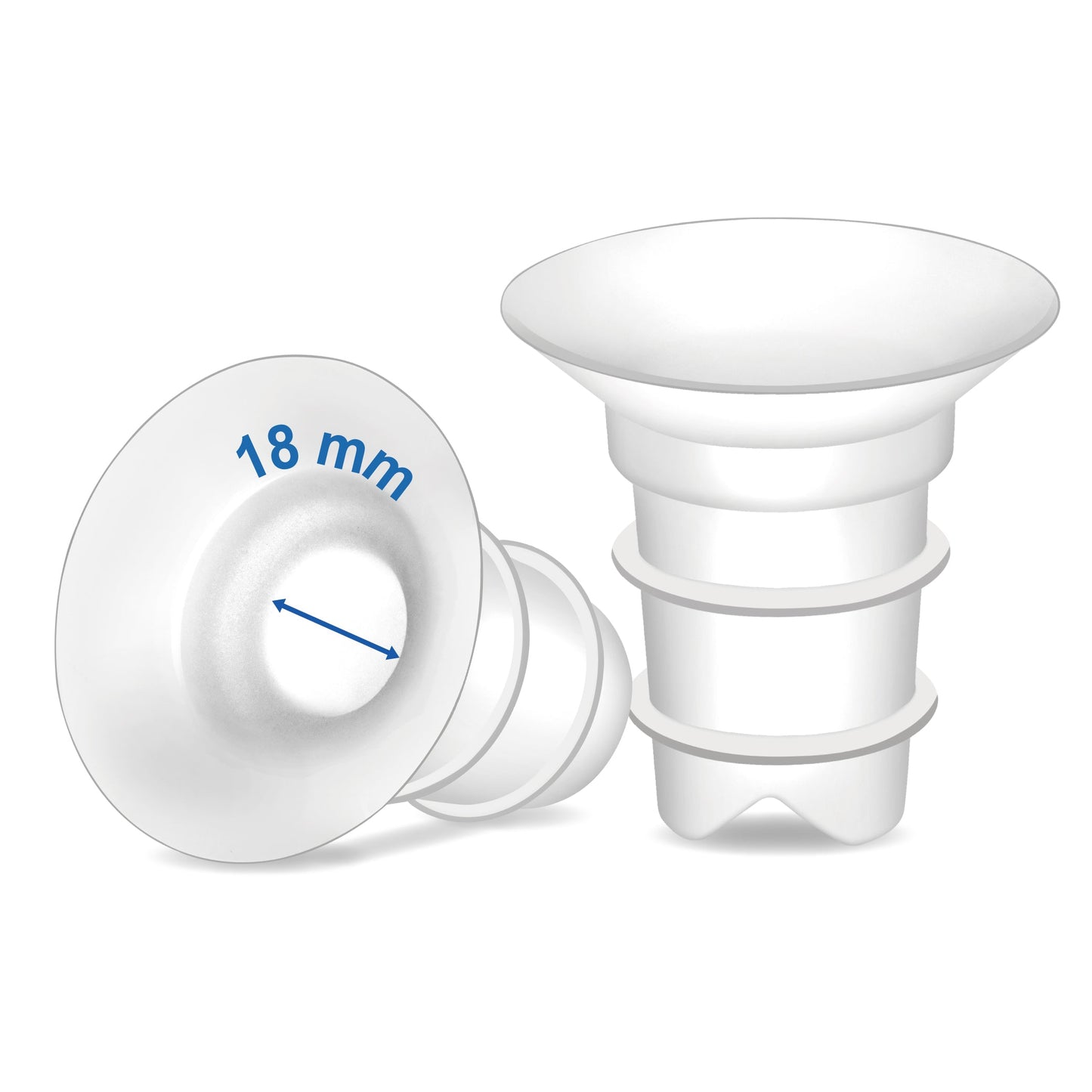Maymom - LONG - Silicone flange reducing inserts for Medela/Spectra/Ameda 25/24 mm shields.  2pc - New Baby New Paltz