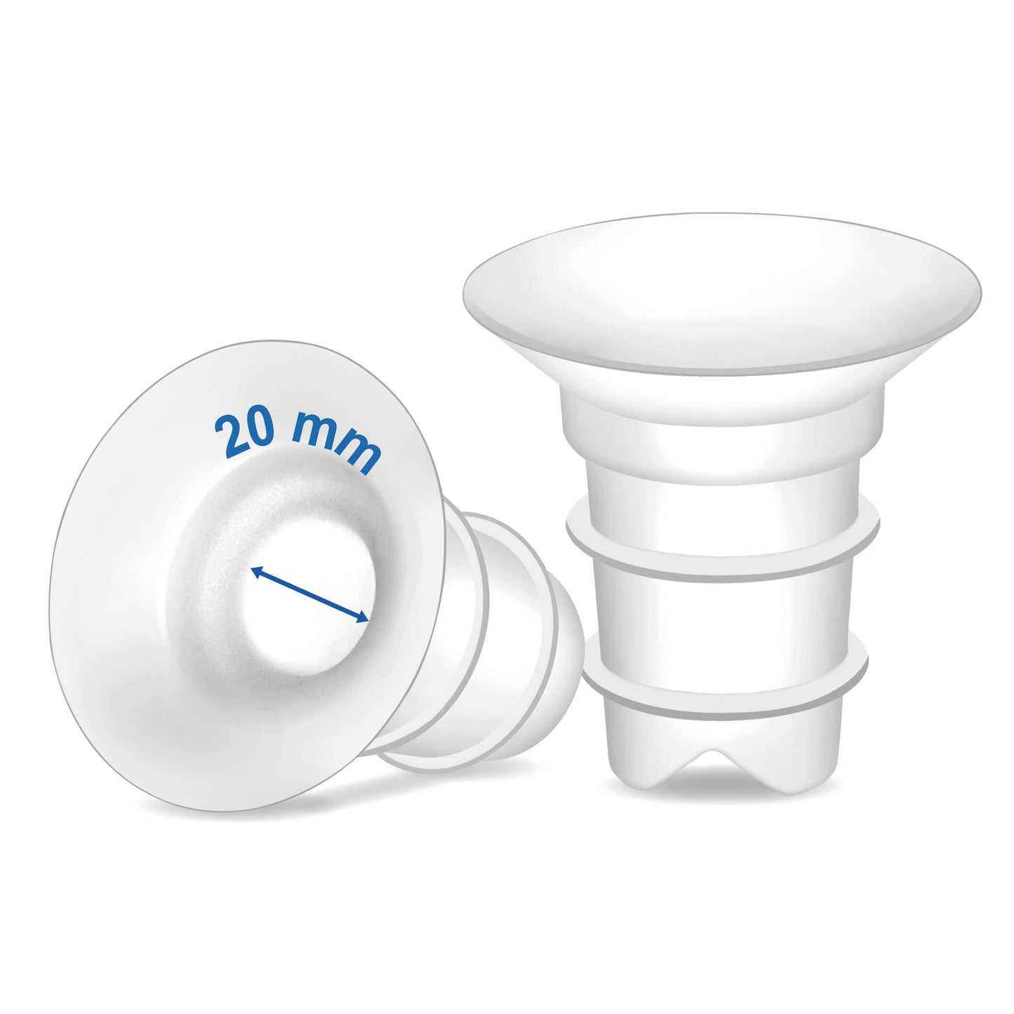 Maymom - LONG - Silicone flange reducing inserts for Medela/Spectra/Ameda 25/24 mm shields.  2pc - New Baby New Paltz