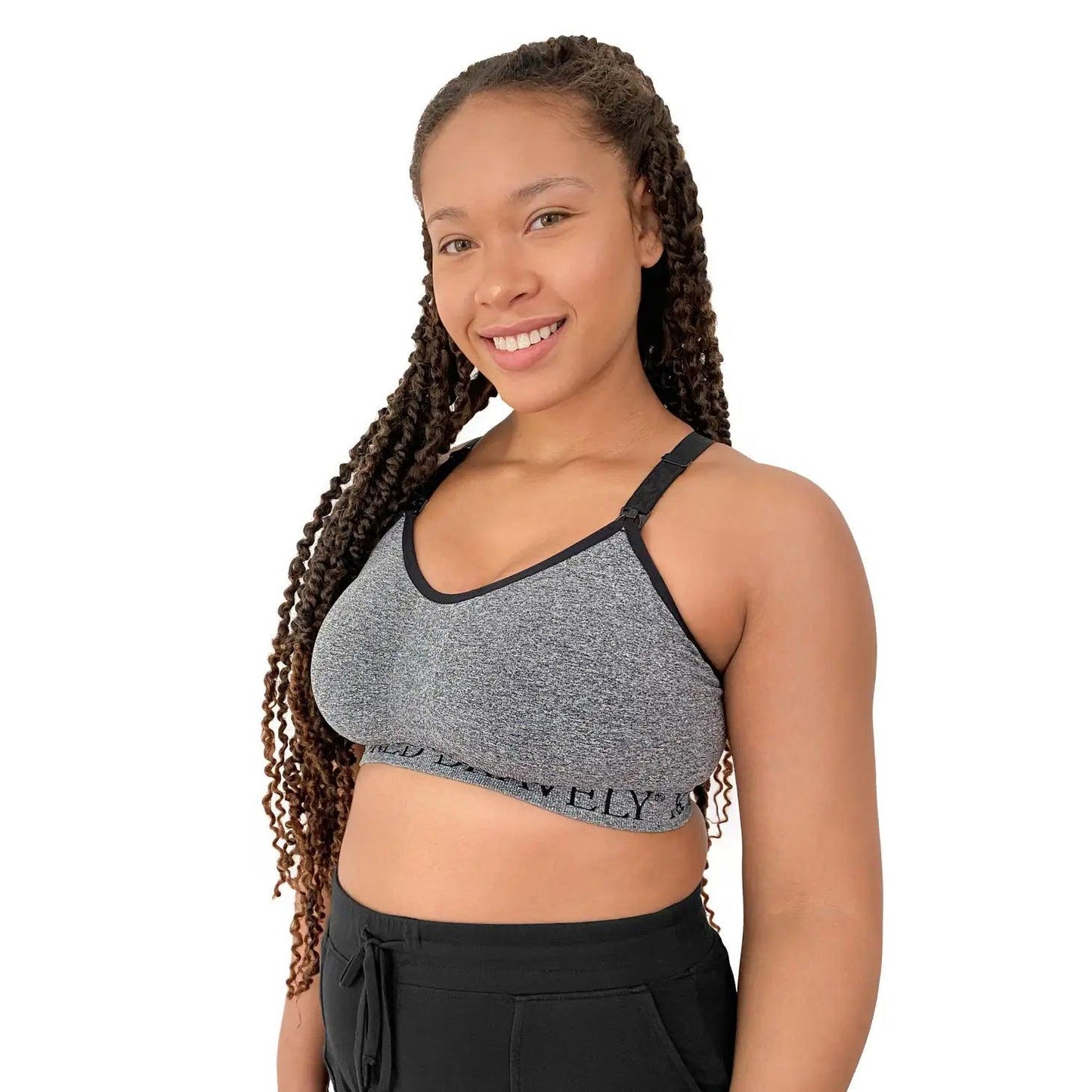 Kindred Bravely Sublime® Low Impact Nursing & Maternity Sports Bra Grey Heather - New Baby New Paltz