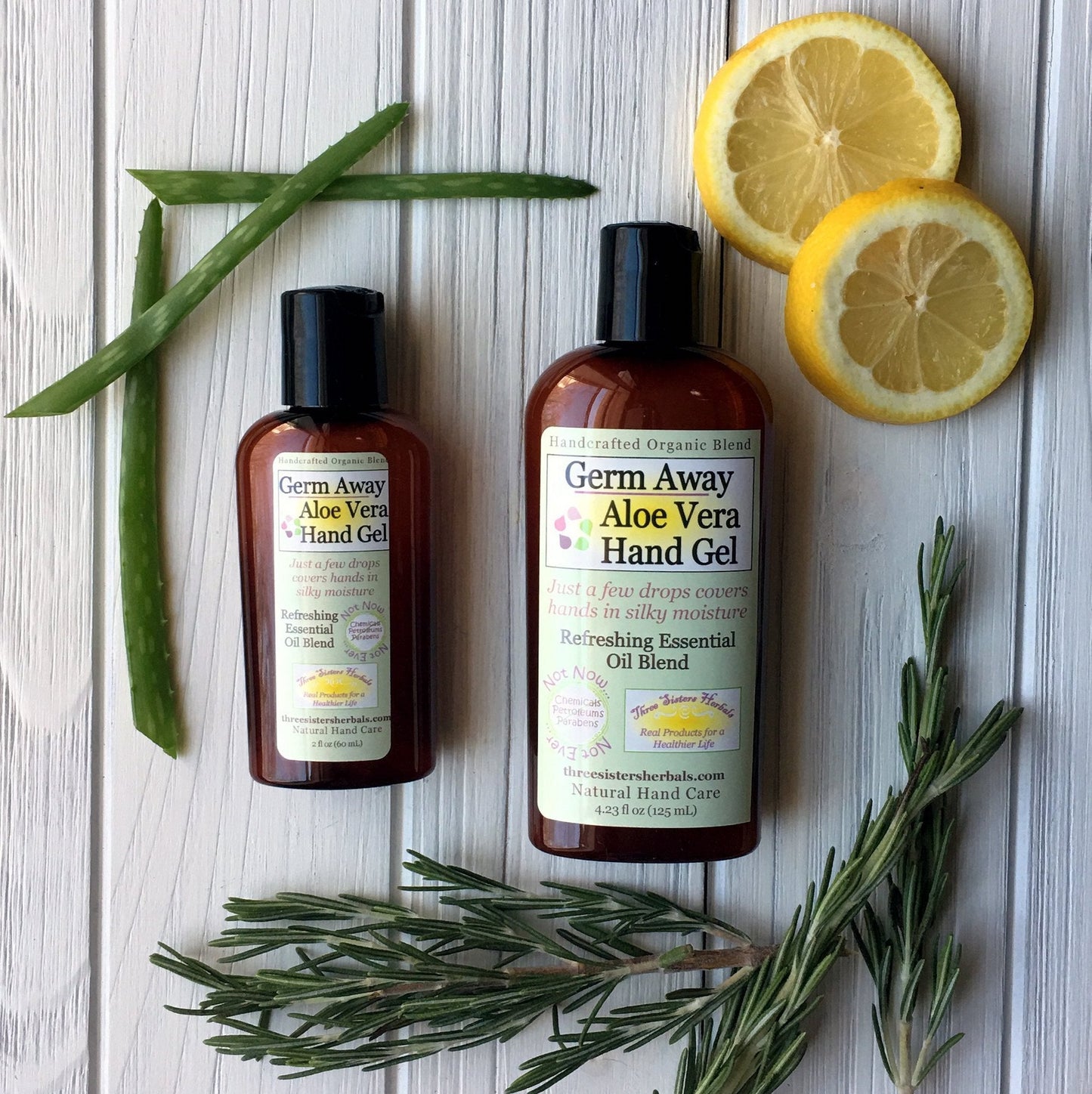 Three Sisters Herbals Germ Away Aloe Vera Hand Sanitizer Gel - New Baby New Paltz