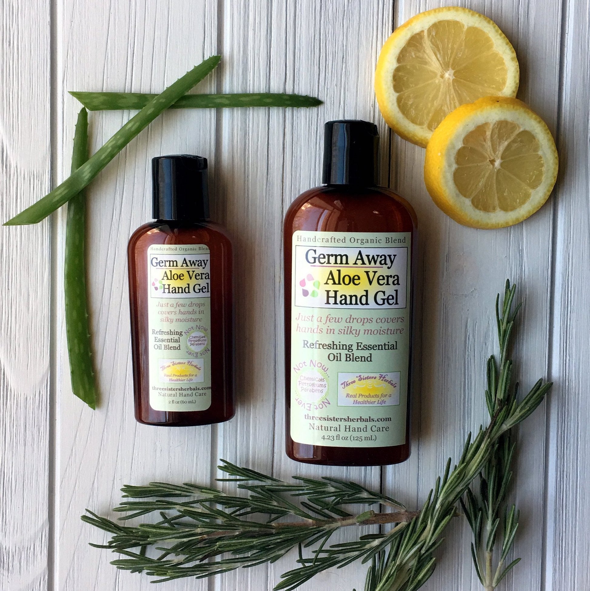 Three Sisters Herbals Germ Away Aloe Vera Hand Sanitizer Gel - New Baby New Paltz