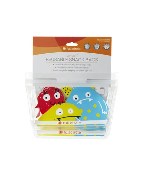 Full Circle Ziptuck Reusable Snack Bags Set of 2